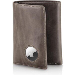 RFID Blocking Mens Wallet With Airtag Holder - Trifold with 9 Credit Card Slots